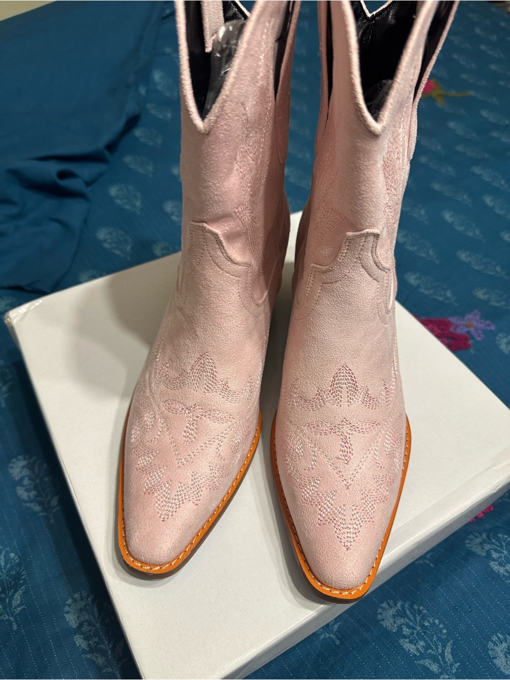 Women’s Pink Western Ankle Boots
